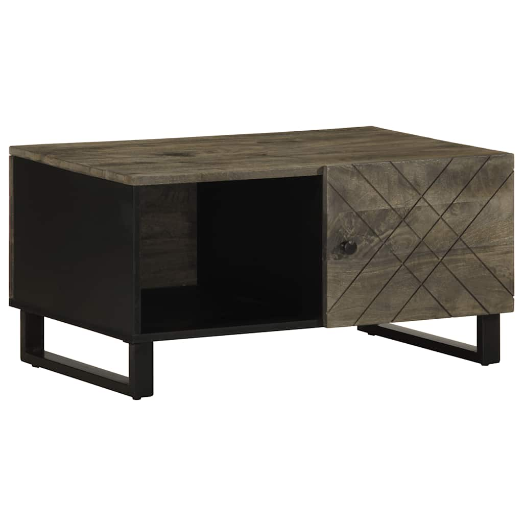 Coffee Table Black 80X50X40 Cm Solid Wood Mango