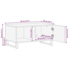 Coffee Table Black 80X50X40 Cm Solid Wood Mango