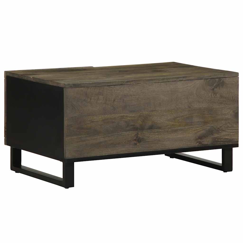 Coffee Table Black 80X50X40 Cm Solid Wood Mango